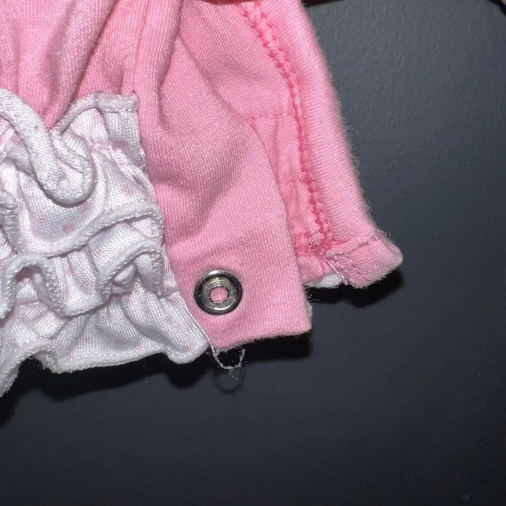 Little Southern Kids Boutique Girls Heart Embroidered Ruffle Romper 18-24m Pink